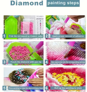 Preview: Diamond Painting Bunte Lippen wo sich Küssen